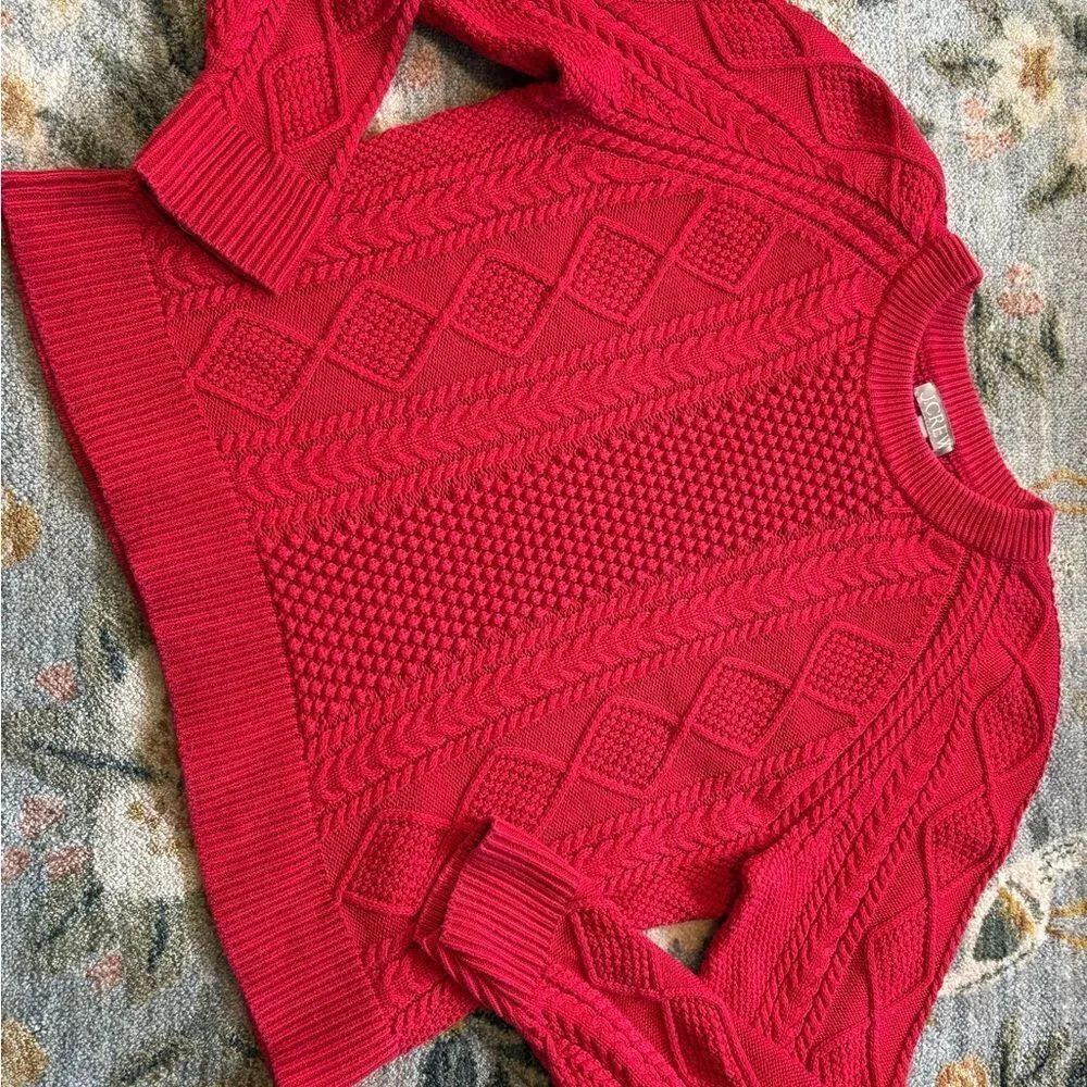 J. Crew Cable knit Crewneck Sweater Size Medium